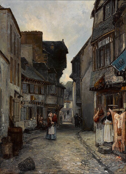 La rue Saint-Thomas à Landerneau, 1851, Johan Barthold Jongkind