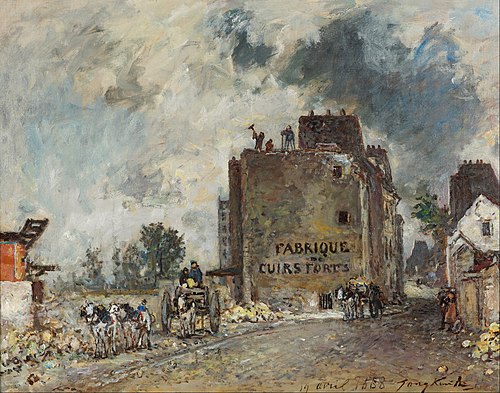 Travaux de démolition dans la rue des Franc-Bourgeois Saint Marcel, 1868, Johan Barthold Jongkind