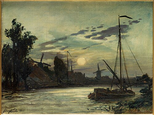Landschap bij avond, 1861, Johan Barthold Jongkind