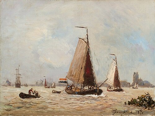 Zeilschepen bij Dordrecht, 1870, Johan Barthold Jongkind