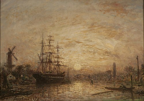 Coucher de soleil en Hollande, 1873, Johan Barthold Jongkind