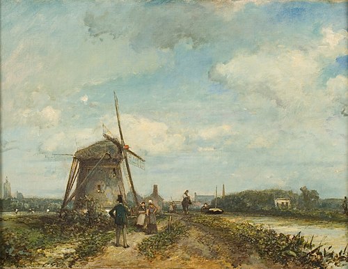 Jaagpad aan de Trekvliet bij Den Haag, 1859, Johan Barthold Jongkind