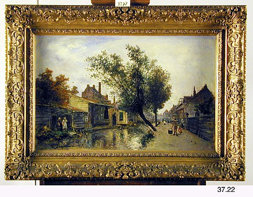 Village Street with a Canal, 1871, Johan Barthold Jongkind