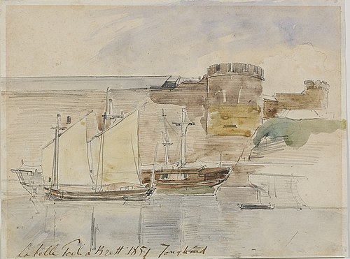 La Belle Poule à Brest, 1851, Johan Barthold Jongkind