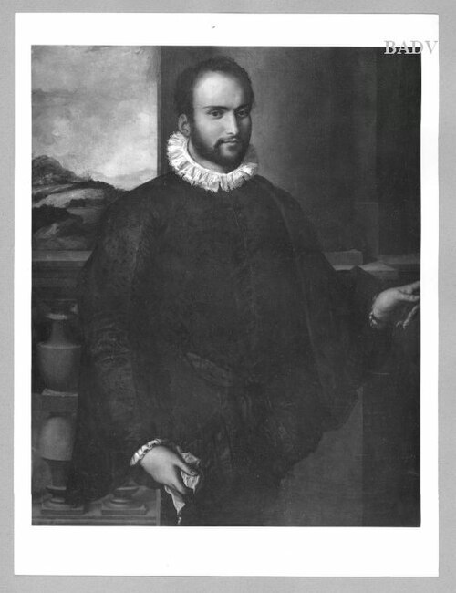 Portrait of a gentleman, 3/4 length, 1535, Francesco Salviati