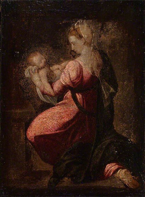 The Virgin Kneeling with the Christ Child in Her Arms, 1574, Francesco Salviati