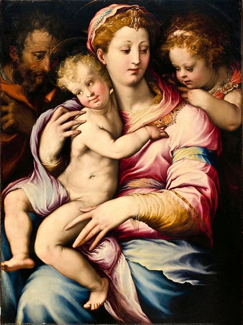 Holy Family with Saint John the Baptist, 1540, Francesco Salviati