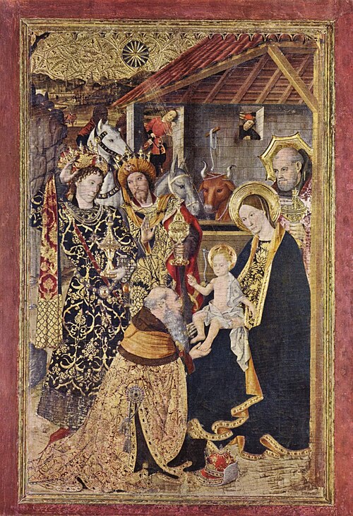 Adoration of the Christ Child by the Three Kings, 1464, Jaume Huguet