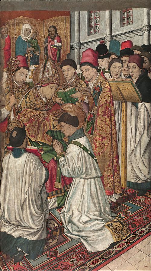 Saint Vincent Ordained by Saint Valerius, 1455, Jaume Huguet