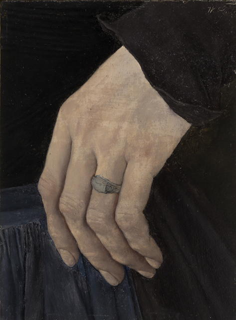 Linke Hand des "Mädchens mit der Nelke", 1880, Wilhelm Leibl