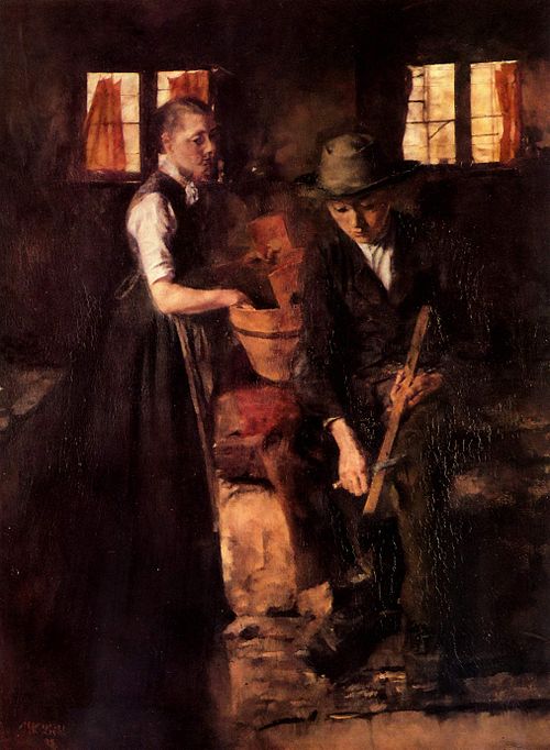 Küche in Kutterling, 1898, Wilhelm Leibl