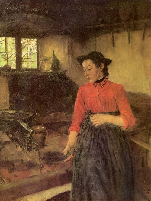 Mädchen am Herd, 1895, Wilhelm Leibl
