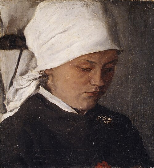 Peasant Girl with a White Headcloth, 1885, Wilhelm Leibl