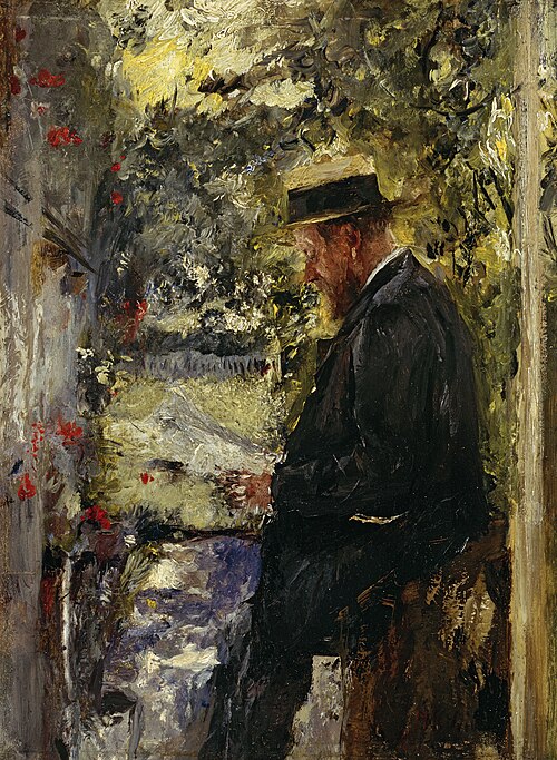 Veterinarian Reindl in the  Arbor, 1890, Wilhelm Leibl