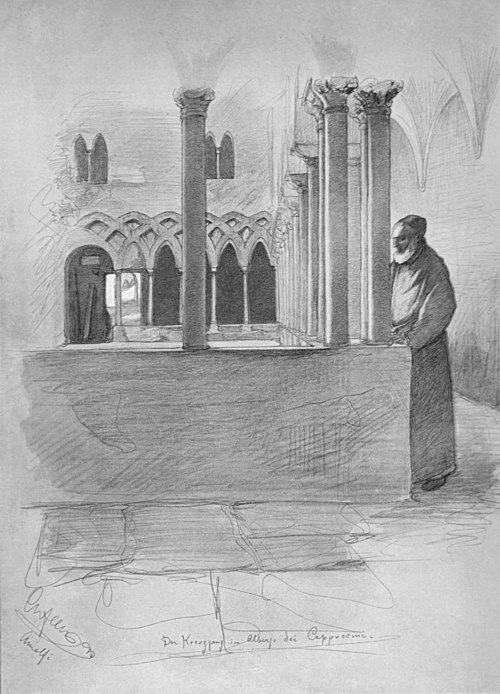 Cloister in Amalfi, 1893, Christian Wilhelm Allers
