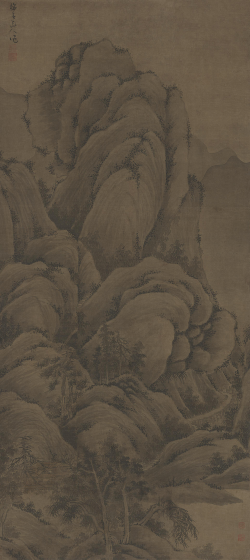 吴镇溪山高隐图轴, , Wu Zhen