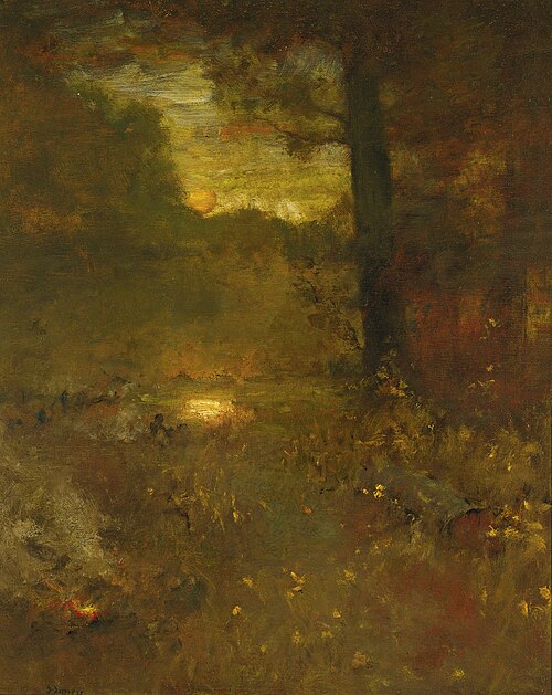 Landscape at Sundown; The Close of Day, , George Inness