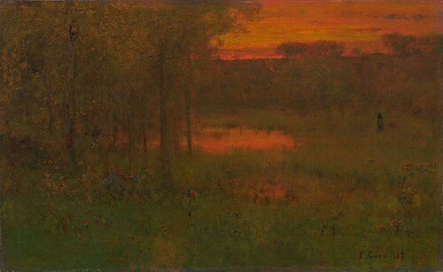 Landscape, Sunset, 1888, George Inness