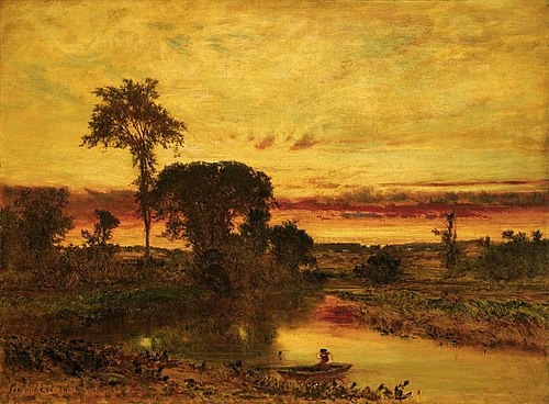 Sunset Landscape, Medfield, 1861, George Inness