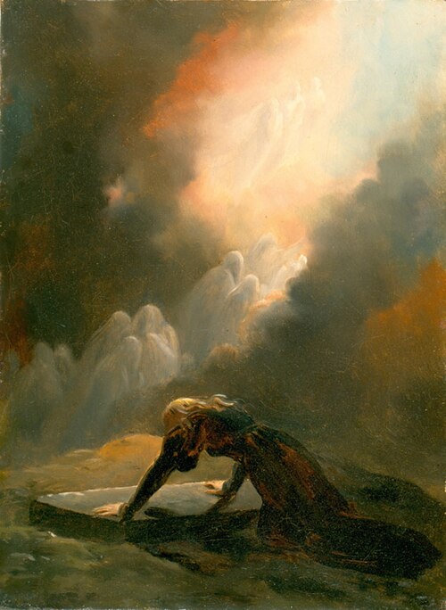 Bradamante sur la tombe de Merlin, 1820, Alexandre-Évariste Fragonard