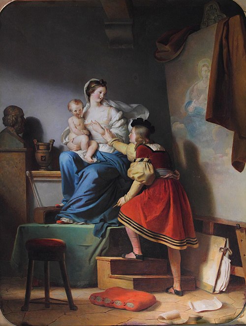 Raphaël rectifiant la pose de son modèle, 1820, Alexandre-Évariste Fragonard