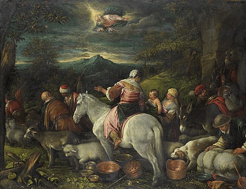 Abraham leaves Haran for Egypt, 1576, Francesco Bassano the Younger