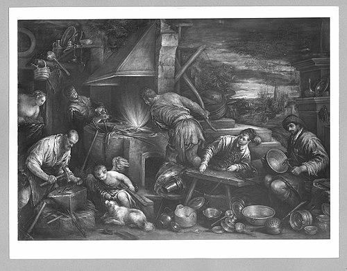 The Forge of Vulcan, 1577, Francesco Bassano the Younger