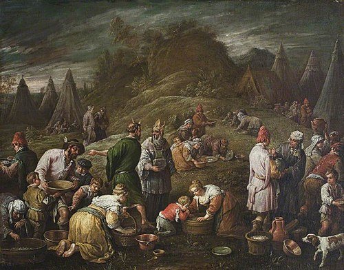 The Israelites gathering Manna, 1580, Francesco Bassano the Younger