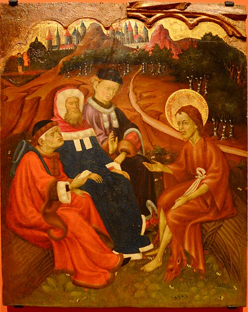 John the Baptist Debating with the Priests and Levites, 1450, Bernat Martorell