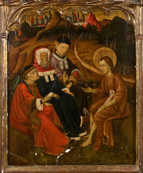 Saint John the Baptist preaching to the Levites table, 1430, Bernat Martorell