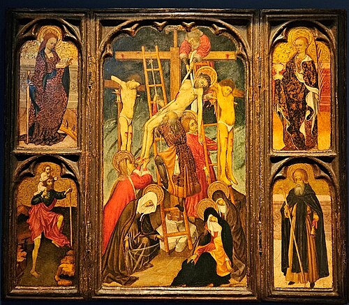 Triptych of the Descent from the Cross, 1445, Bernat Martorell