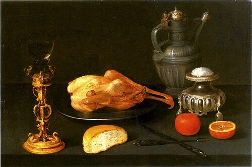 Still life with a salt cellar., 1650, Jacob van Es