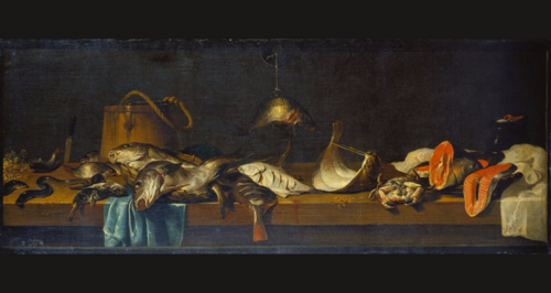 Still Life with Fish on a Vending Counter, 1637, Jacob van Es