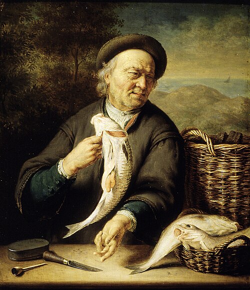 The fish seller, 1747, Frans van Mieris