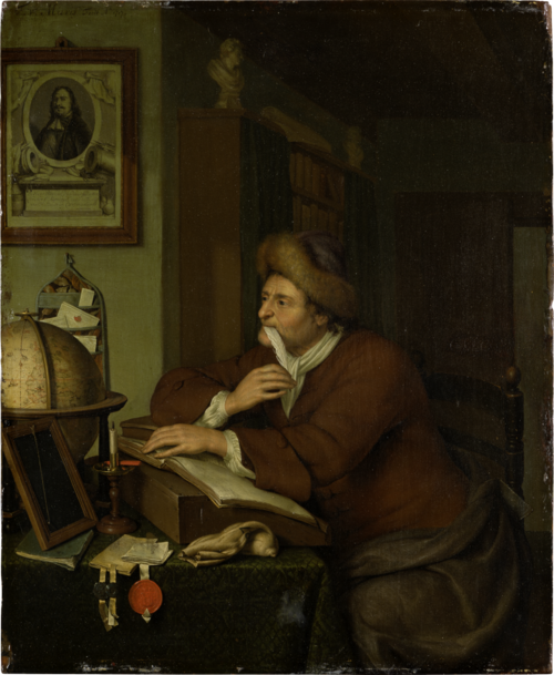 A Scholar at his Desk, 1717, Frans van Mieris