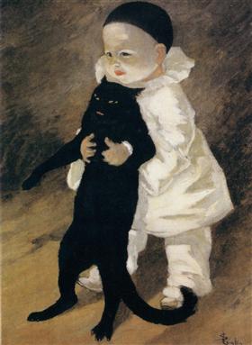 Pierrot et le chat, 1889, Théophile Alexandre Steinlen