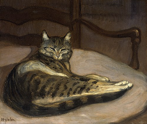 Chat sur un fauteuil, 1902, Théophile Alexandre Steinlen