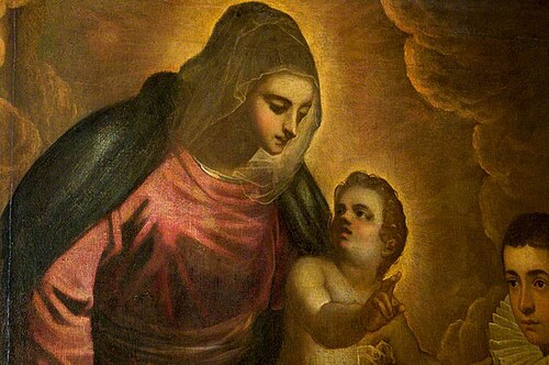 The Comiciro/Comero Family Adoring the Madonna and Child (detail 2), 1600, Dominique Tintoret