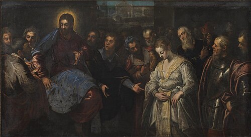 Christ and the Adulteress, 1650, Domenico Tintoretto