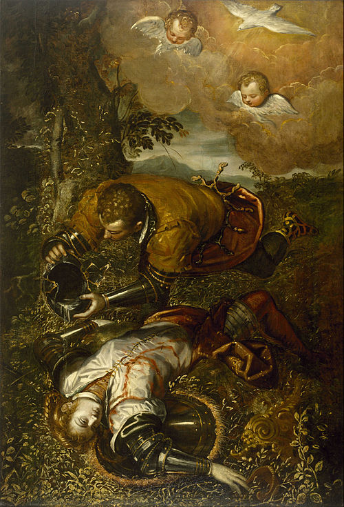 Tancred Baptizing Clorinda, 1593, Domenico Tintoretto