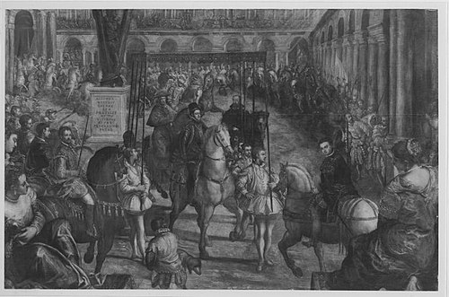 Gonzaga-Zyklus, II. Reihe, 4. Einzug Philipps II. in Mantua, 1579, Domenico Tintoretto