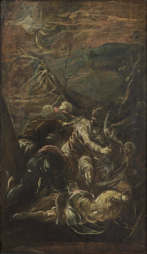 Sketch for a Battle Scene: Tancred and Clorinda, 1593, Domenico Tintoretto