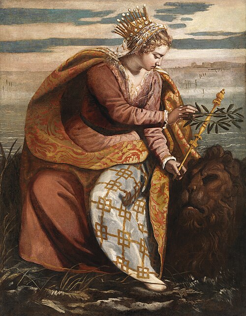 Venice, Queen of the Adriatic, Crowning the Lion of Saint Mark, 1597, Domenico Tintoretto