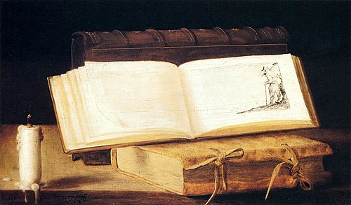 Still life with books, 1625, Sébastien Stoskopff