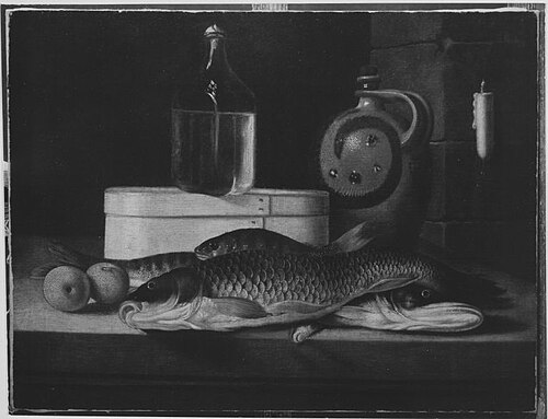Still life with dead fish, 1634, Sébastien Stoskopff