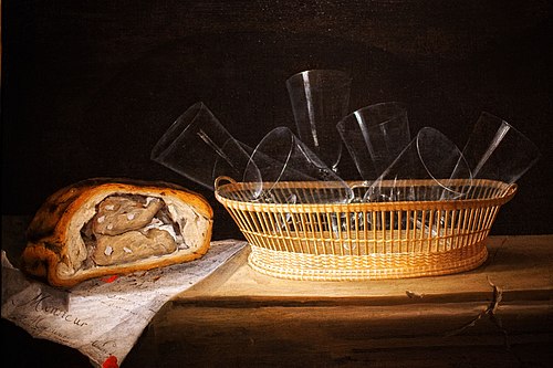 Corbeille de verres et Pâté, 1630, Sébastien Stoskopff