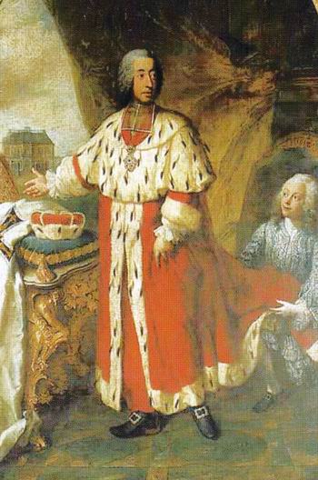 Clemens August I. von Bayern mit dem Pagen von Weichs., 1746, Georg Desmarées