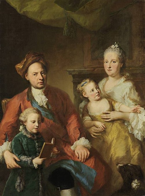 Bayerischer Hofarzt Erhard Winterhalter mit Familie, 1762, Georg Desmarées
