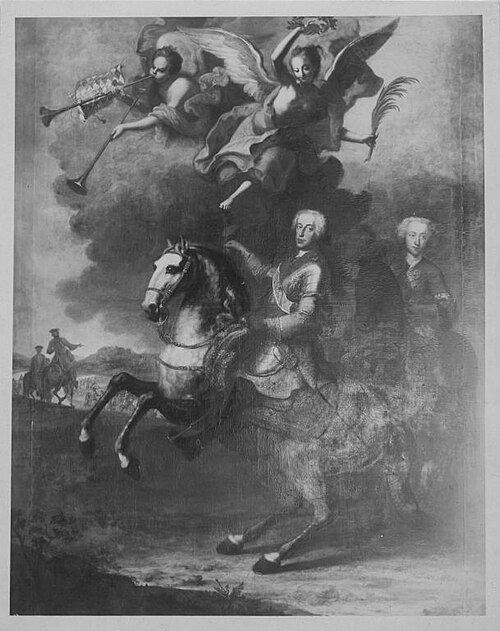 Reiterbildnis des Kurfürsten Karl Albrecht von Bayern (Werkstatt), 1758, Georg Desmarées