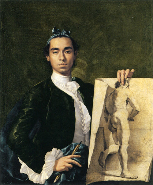 Portrait de l'artiste tenant une académie, 1746, Luis Eugenio Meléndez
